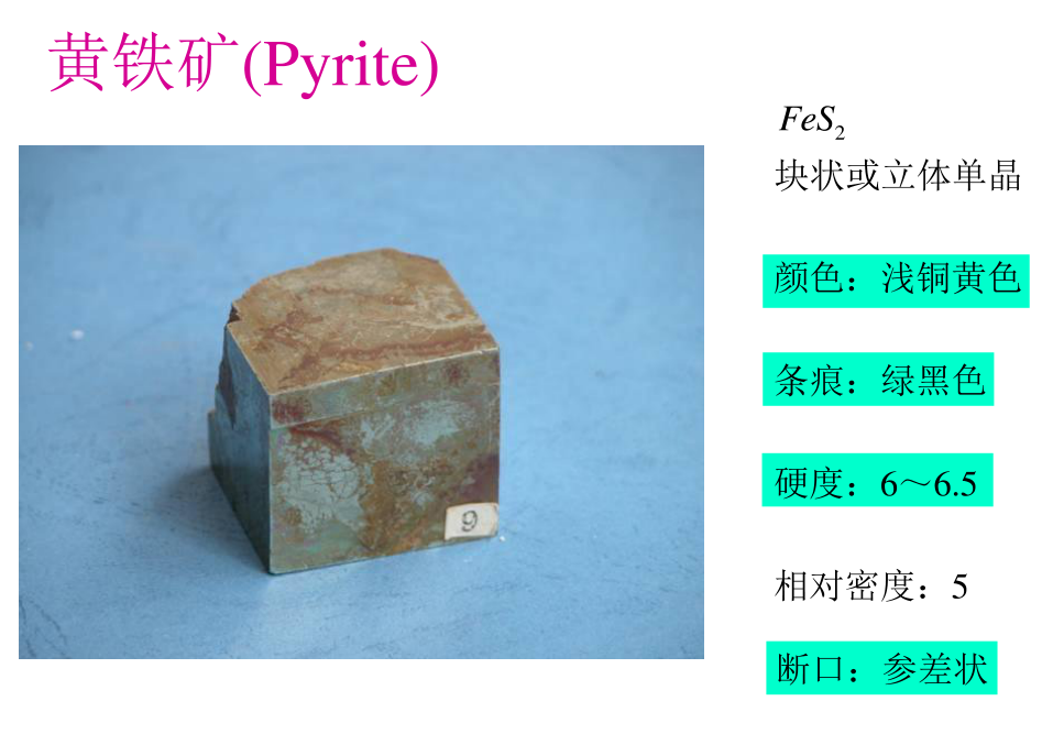 標注著八種常見礦物，這里一一給你介紹
